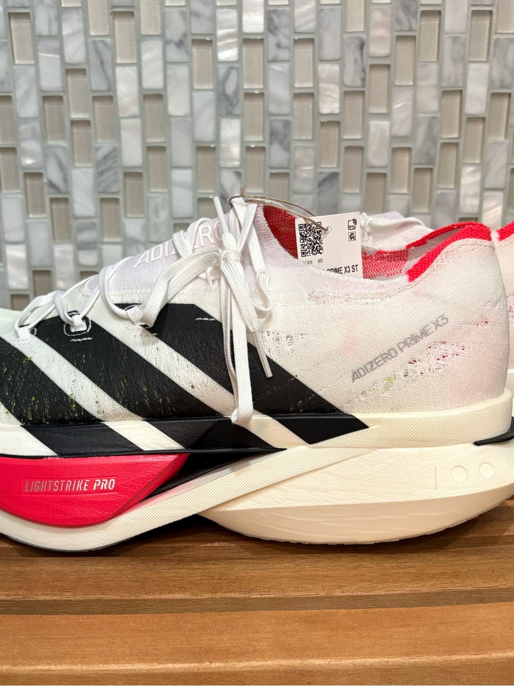 Adidas Adizero Prime X3 Strung Shoes Men's Size 12.5 White Performance Running
